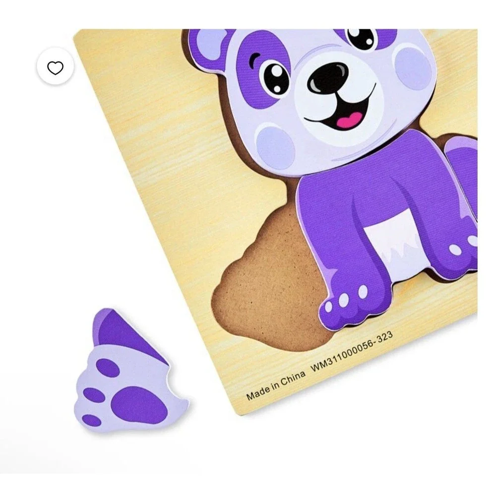 Spark Créate Imagine Wooden Walmart purple Panda Mini Puzzle Toodler Bear Jigsaw